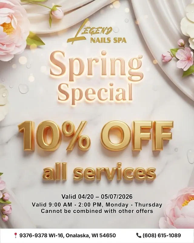 Legend Nails Spa — Nail salon in Onalaska