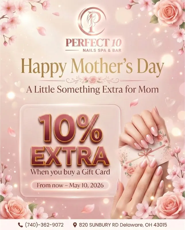 Perfect 10 Nails Spas & Bar — Nail salon in Delaware