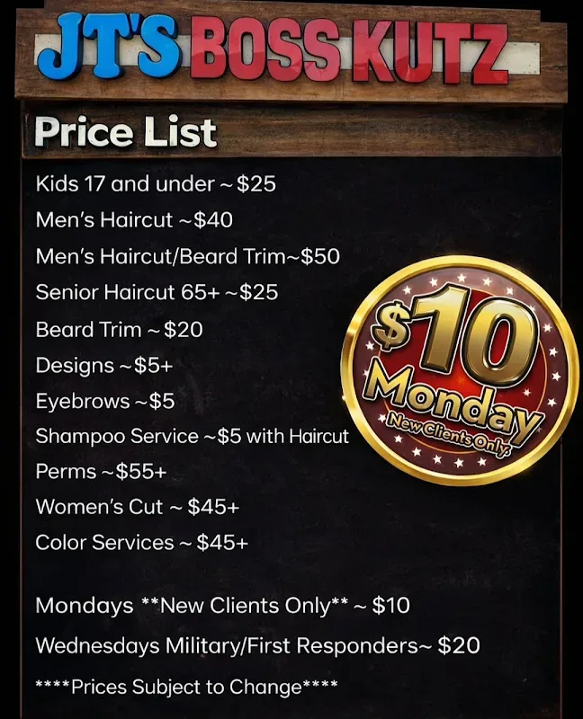 JT’S BOSS KUTZ — Barber shop in Springtown